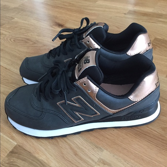 new balance precious metals 574 charcoal rose gold